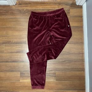 BNWOT - never worn velvet joggers. Draw string waist with elastic cuff